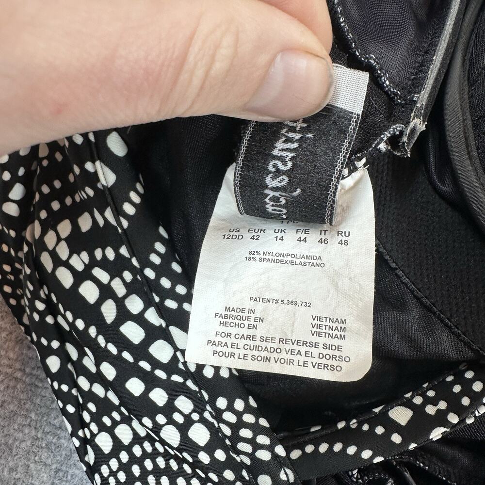 MIRACLESUIT SWIMWEAR TANKINI TOP 12DD ROSWELL BLK/WHITE UNDERWIRE - Picture 10 of 10